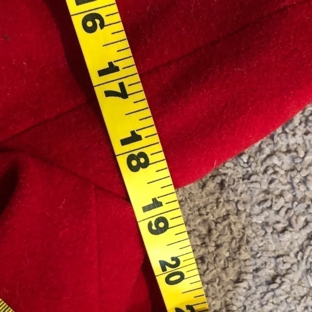 Saks Fifth Ave Wool Cashmere Pea Coat Red 10P Petite Women’s Jacket